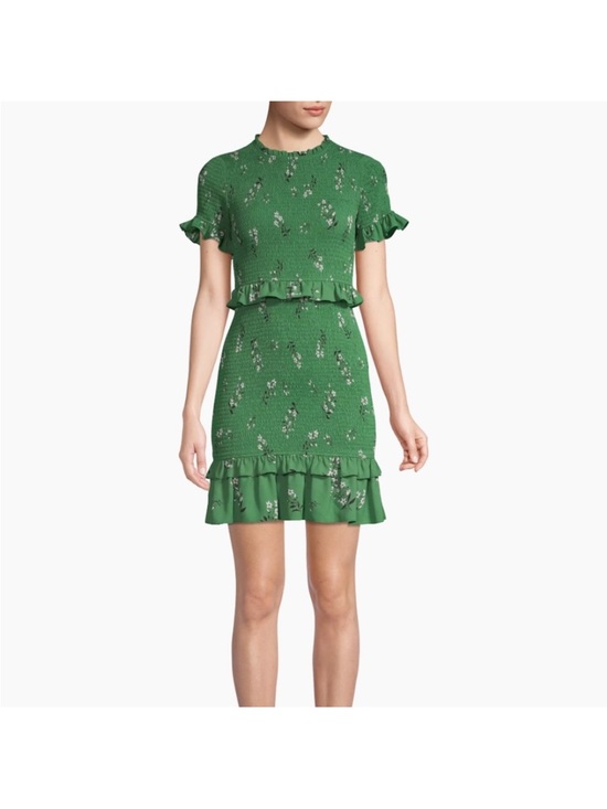 Likely Dresses & Skirts - Likely Green Floral Mini Dress with Ruffle Trim